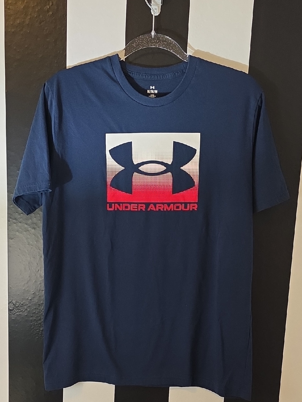 Under Armour Navy Tee with Red Logo Graphic